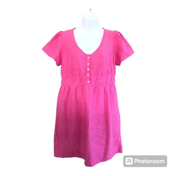 Ingrid & Isabel Maternity Pink Short Sleeve Woven Mini Maternity Dress Size S - Picture 1 of 11